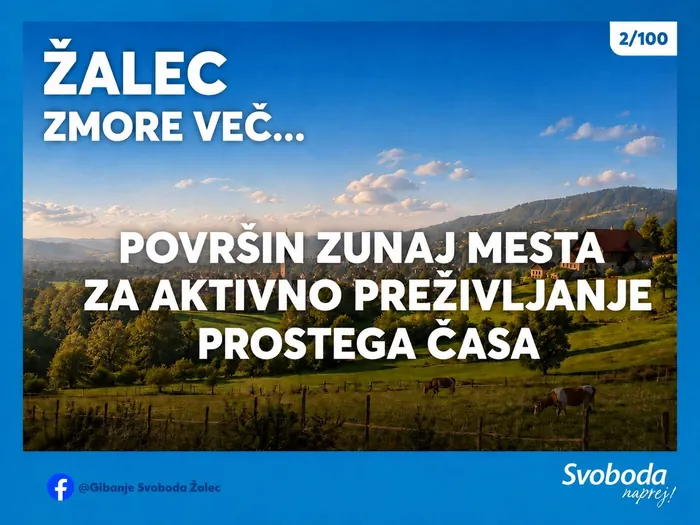 Objava 2/100 – Žalec zmore več… površin zunaj mesta za aktivno preživljanje prostega časa.