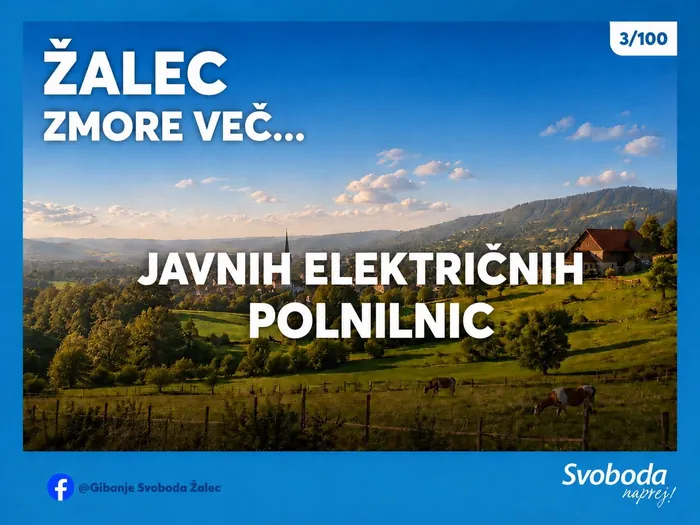 Objava 3/100 – Žalec zmore več… javnih električnih polnilnic.