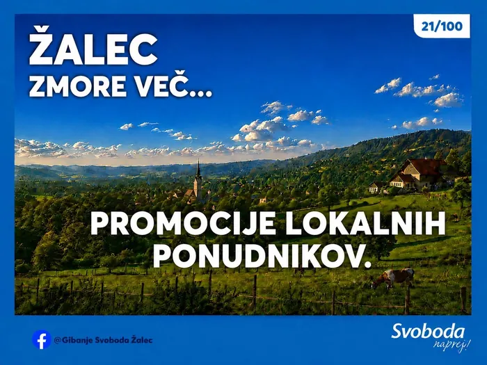 Objava 21/100 – Žalec zmore več… promocije lokalnih ponudnikov.