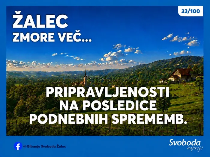 Objava 23/100 – Žalec zmore več… pripravljenosti na posledice podnebnih sprememb.