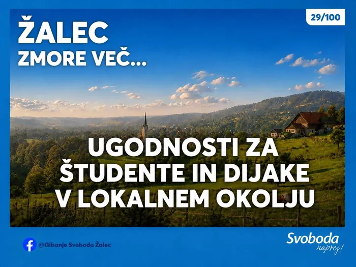 Objava 29/100 – Žalec zmore več… ugodnosti za študente in dijake v lokalnem okolju.