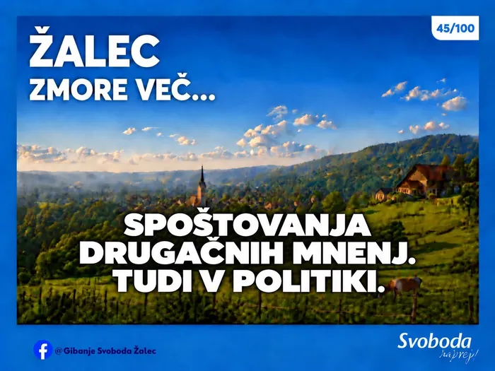Objava 45/100 – Žalec zmore več… spoštovanja drugačnih mnenj tudi v politiki.