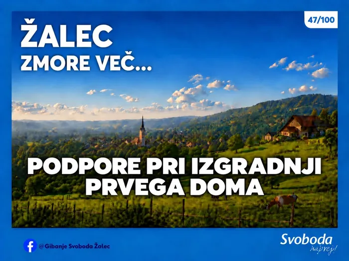 Objava 47/100 – Žalec zmore več… podpore pri izgradnji prvega doma.
