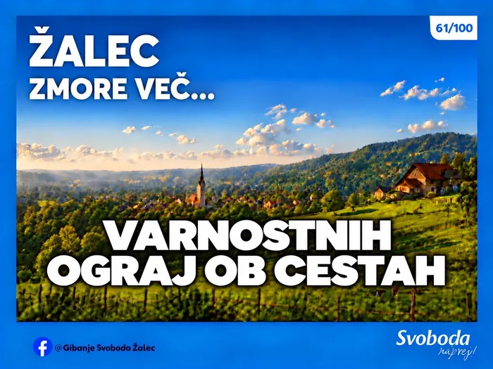 Objava 61/100 – Žalec zmore več… varnostnih ograj ob cestah.