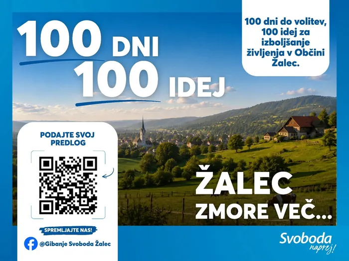 Uvodna objava serije: 100 dni do volitev, 100 idej za izboljšanje življenja v Občini Žalec.